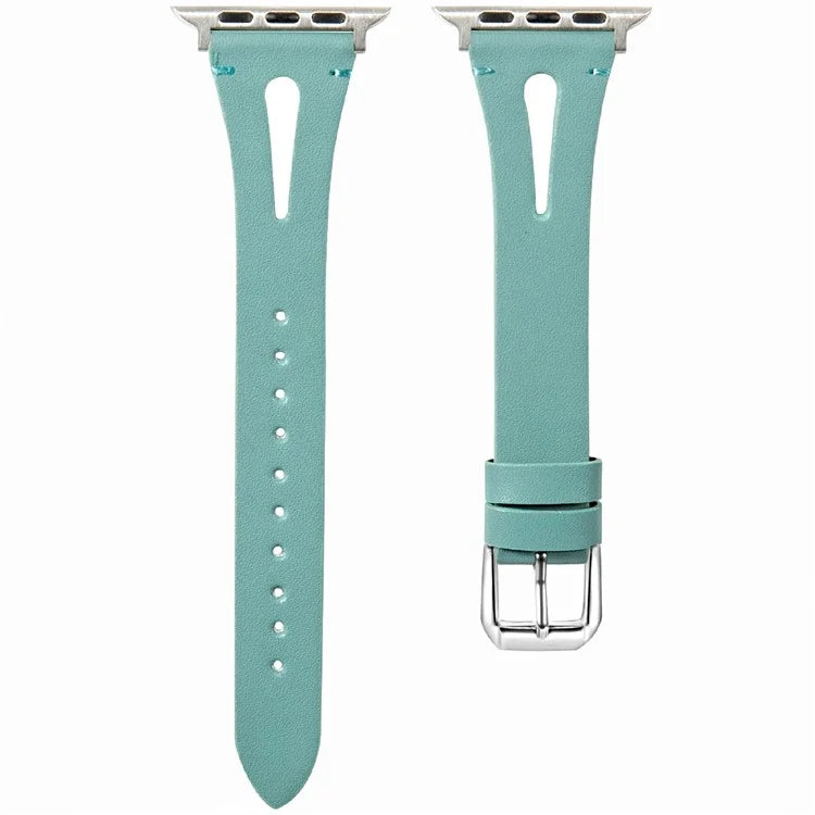 KALEBOL For Apple Watch Series 10 42mm / 9 8 7 41mm / SE (2023) SE (2022) SE 6 5 4 40mm / 3 2 1 38mm Water-Drop Genuine Cow Leather Strap