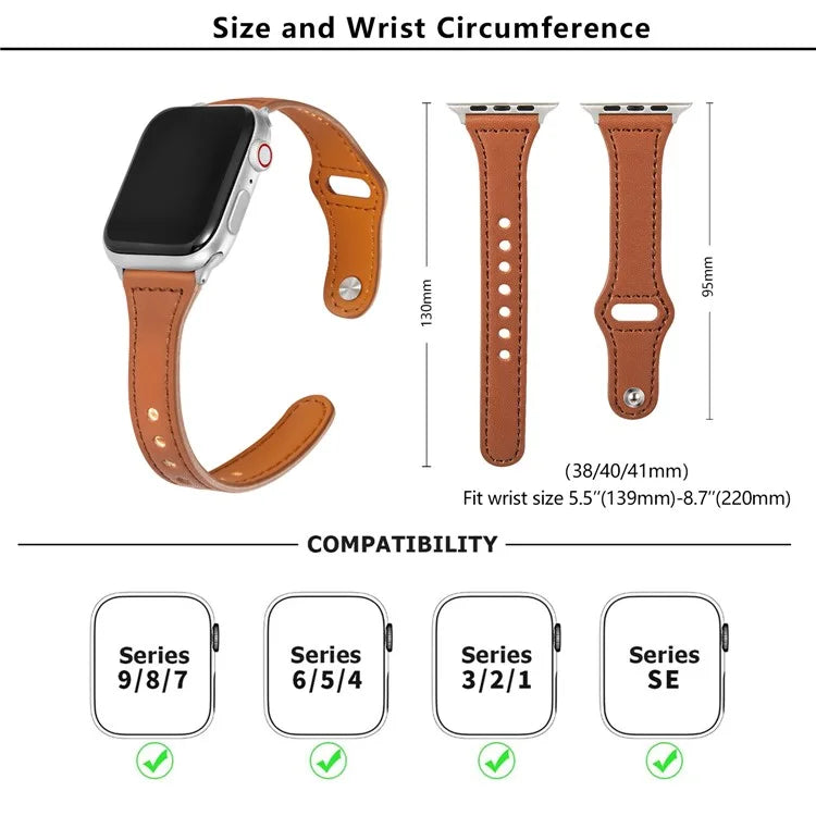KALEBOL For Apple Watch Series 10 42mm / 9 8 7 41mm / SE (2023) SE (2022) SE 6 5 4 40mm / 3 2 1 38mm Watch Strap, Small Buckle