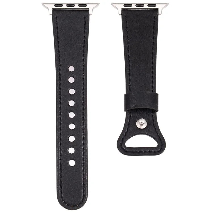 KALEBOL For Apple Watch Series 10 42mm / 9 8 7 41mm / SE (2023) SE (2022) SE 6 5 4 40mm / 3 2 1 38mm Genuine Cow Leather Watch Band