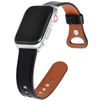 KALEBOL For Apple Watch Series 10 42mm / 9 8 7 41mm / SE (2023) SE (2022) SE 6 5 4 40mm / 3 2 1 38mm Genuine Cow Leather Watch Band