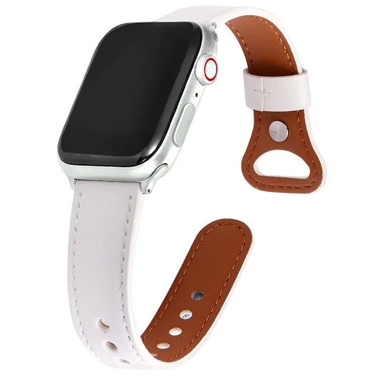 KALEBOL For Apple Watch Series 10 42mm / 9 8 7 41mm / SE (2023) SE (2022) SE 6 5 4 40mm / 3 2 1 38mm Genuine Cow Leather Watch Band