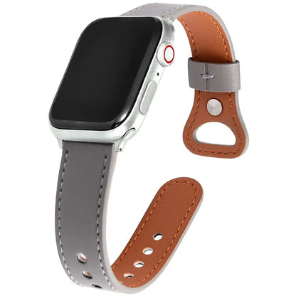 KALEBOL For Apple Watch Series 10 42mm / 9 8 7 41mm / SE (2023) SE (2022) SE 6 5 4 40mm / 3 2 1 38mm Genuine Cow Leather Watch Band