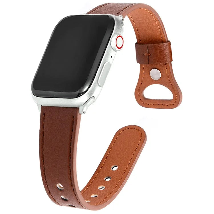 KALEBOL For Apple Watch Series 10 42mm / 9 8 7 41mm / SE (2023) SE (2022) SE 6 5 4 40mm / 3 2 1 38mm Genuine Cow Leather Watch Band