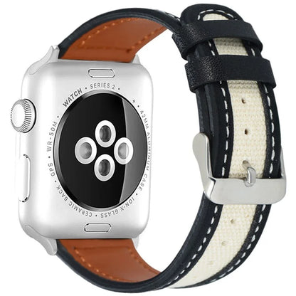 KALEBOL For Apple Watch Series 10 42mm / 9 8 7 41mm / SE (2023) SE (2022) SE 6 5 4 40mm / 3 2 1 38mm Genuine Cow Leather Strap