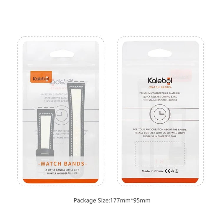 KALEBOL For Apple Watch Series 10 42mm / 9 8 7 41mm / SE (2023) SE (2022) SE 6 5 4 40mm / 3 2 1 38mm Genuine Cow Leather Strap
