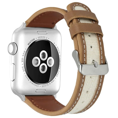 KALEBOL For Apple Watch Series 10 42mm / 9 8 7 41mm / SE (2023) SE (2022) SE 6 5 4 40mm / 3 2 1 38mm Genuine Cow Leather Strap