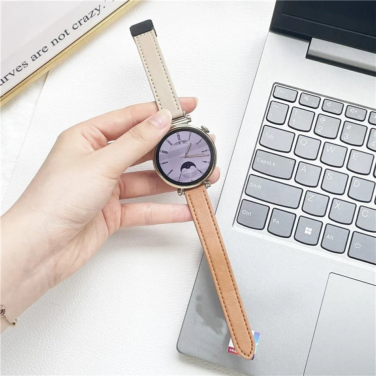 For Samsung Galaxy Watch3 45mm / Watch 46mm / Huawei Watch GT 4 46mm / Watch 4 22mm Magnetic Buckle Slim Microfiber Leather Watch Strap