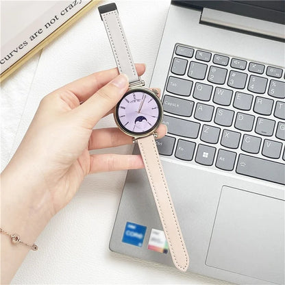 For Samsung Galaxy Watch3 45mm / Watch 46mm / Huawei Watch GT 4 46mm / Watch 4 22mm Magnetic Buckle Slim Microfiber Leather Watch Strap