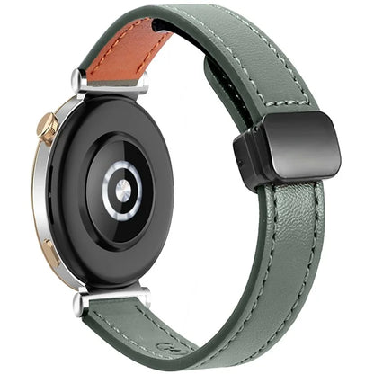 For Samsung Galaxy Watch3 45mm / Watch 46mm / Huawei Watch GT 4 46mm / Watch 4 22mm Magnetic Buckle Slim Microfiber Leather Watch Strap