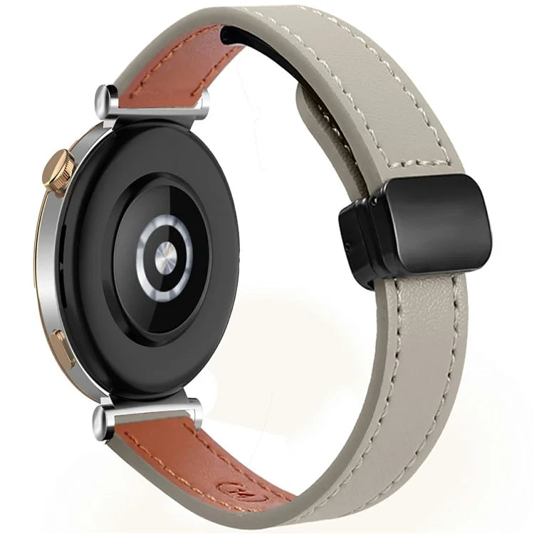 For Samsung Galaxy Watch3 45mm / Watch 46mm / Huawei Watch GT 4 46mm / Watch 4 22mm Magnetic Buckle Slim Microfiber Leather Watch Strap