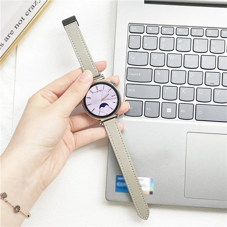 For Samsung Galaxy Watch3 45mm / Watch 46mm / Huawei Watch GT 4 46mm / Watch 4 22mm Magnetic Buckle Slim Microfiber Leather Watch Strap