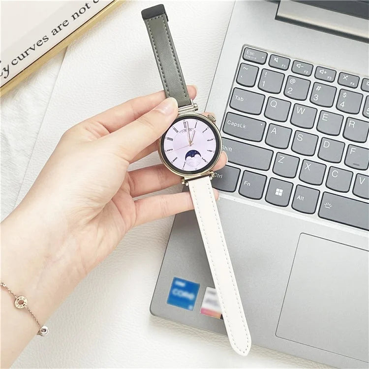 For Samsung Galaxy Watch3 45mm / Watch 46mm / Huawei Watch GT 4 46mm / Watch 4 22mm Magnetic Buckle Slim Microfiber Leather Watch Strap
