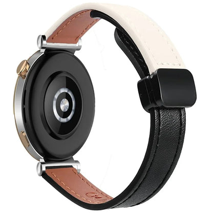 For Samsung Galaxy Watch3 45mm / Watch 46mm / Huawei Watch GT 4 46mm / Watch 4 22mm Magnetic Buckle Slim Microfiber Leather Watch Strap
