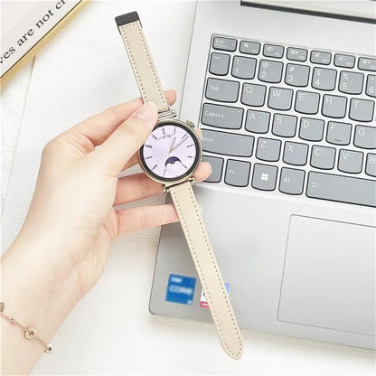 For Samsung Galaxy Watch3 45mm / Watch 46mm / Huawei Watch GT 4 46mm / Watch 4 22mm Magnetic Buckle Slim Microfiber Leather Watch Strap
