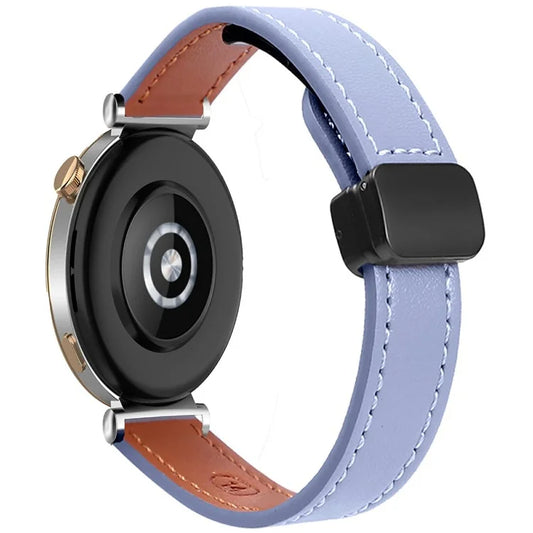 For Samsung Galaxy Watch7 / Watch FE / Watch6 / Watch 5 / Watch4 Universal 20mm Magnetic Buckle Slim Microfiber Leather Watch Strap