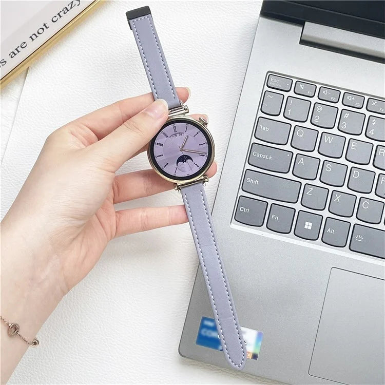 For Samsung Galaxy Watch7 / Watch FE / Watch6 / Watch 5 / Watch4 Universal 20mm Magnetic Buckle Slim Microfiber Leather Watch Strap