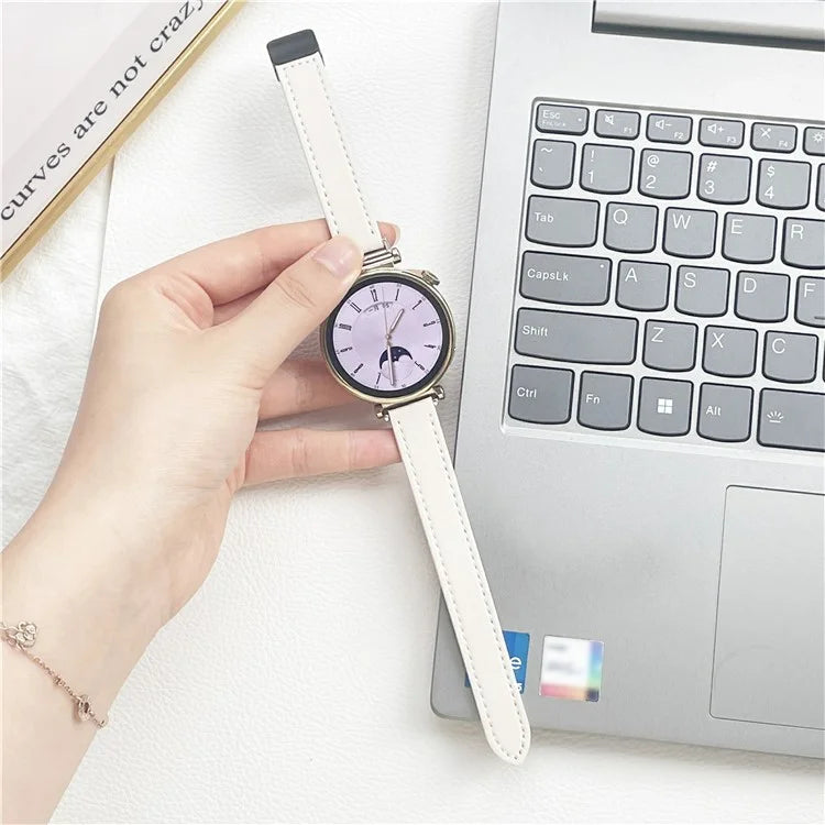 For Samsung Galaxy Watch7 / Watch FE / Watch6 / Watch 5 / Watch4 Universal 20mm Magnetic Buckle Slim Microfiber Leather Watch Strap
