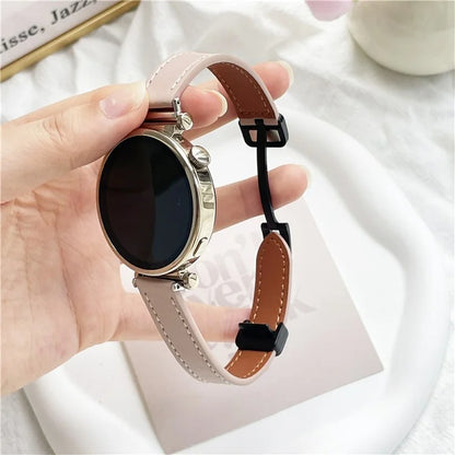 For Samsung Galaxy Watch7 / Watch FE / Watch6 / Watch 5 / Watch4 Universal 20mm Magnetic Buckle Slim Microfiber Leather Watch Strap