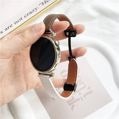 For Samsung Galaxy Watch7 / Watch FE / Watch6 / Watch 5 / Watch4 Universal 20mm Magnetic Buckle Slim Microfiber Leather Watch Strap