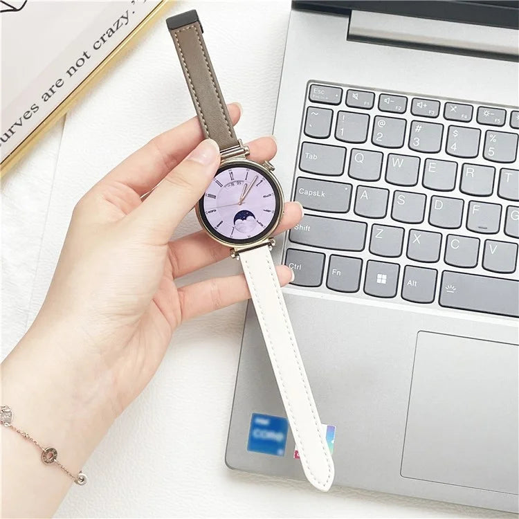 For Samsung Galaxy Watch7 / Watch FE / Watch6 / Watch 5 / Watch4 Universal 20mm Magnetic Buckle Slim Microfiber Leather Watch Strap