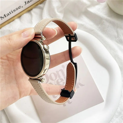 For Samsung Galaxy Watch7 / Watch FE / Watch6 / Watch 5 / Watch4 Universal 20mm Magnetic Buckle Slim Microfiber Leather Watch Strap