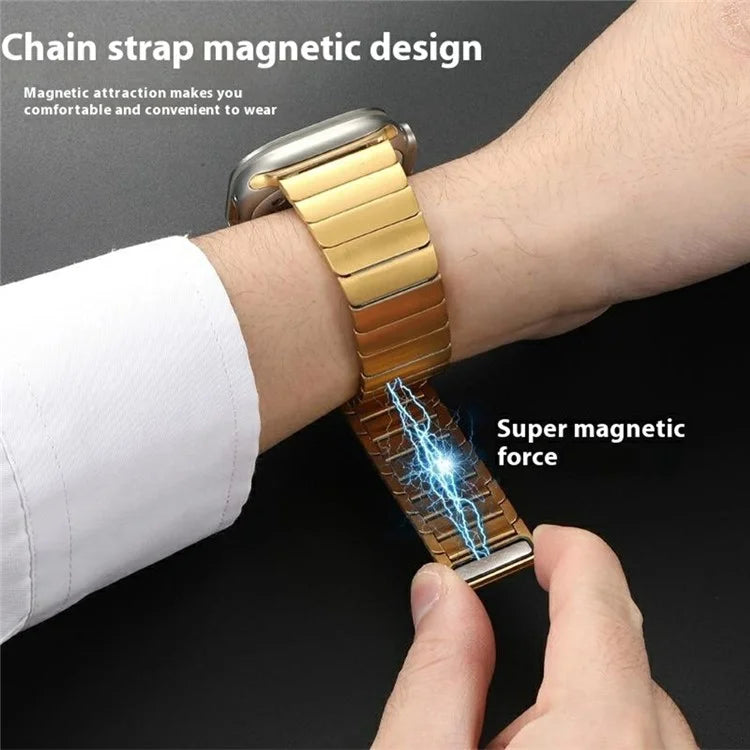 For Apple Watch 10 46mm / Ultra 2 / Ultra 49mm / 9 8 7 45mm / SE (2023) SE (2022) SE 6 5 4 44mm / 3 2 1 42mm Magnetic Metal Watch Strap