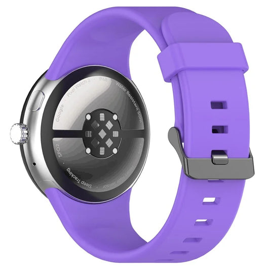For Google Pixel Watch 3 45mm Silicone Watch Band Replacement Strap with Metal Connector
