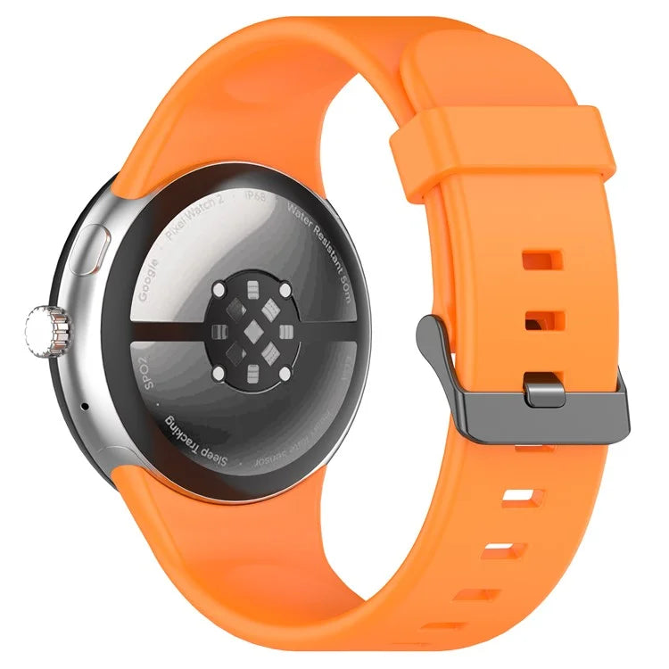 For Google Pixel Watch 3 45mm Silicone Watch Band Replacement Strap with Metal Connector