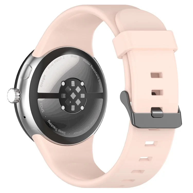 For Google Pixel Watch 3 45mm Silicone Watch Band Replacement Strap with Metal Connector