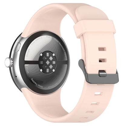 For Google Pixel Watch 3 45mm Silicone Watch Band Replacement Strap with Metal Connector