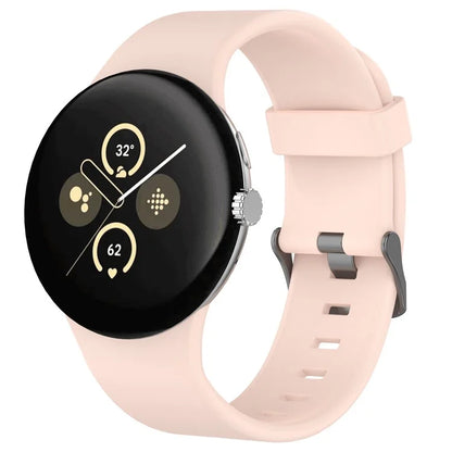 For Google Pixel Watch 3 45mm Silicone Watch Band Replacement Strap with Metal Connector
