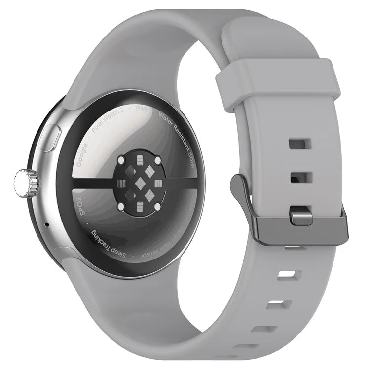 For Google Pixel Watch 3 45mm Silicone Watch Band Replacement Strap with Metal Connector