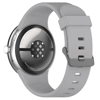 For Google Pixel Watch 3 45mm Silicone Watch Band Replacement Strap with Metal Connector