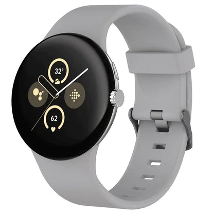 For Google Pixel Watch 3 45mm Silicone Watch Band Replacement Strap with Metal Connector