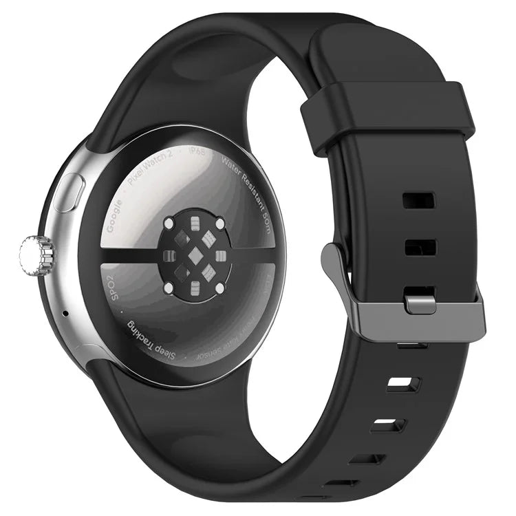 For Google Pixel Watch 3 45mm Silicone Watch Band Replacement Strap with Metal Connector