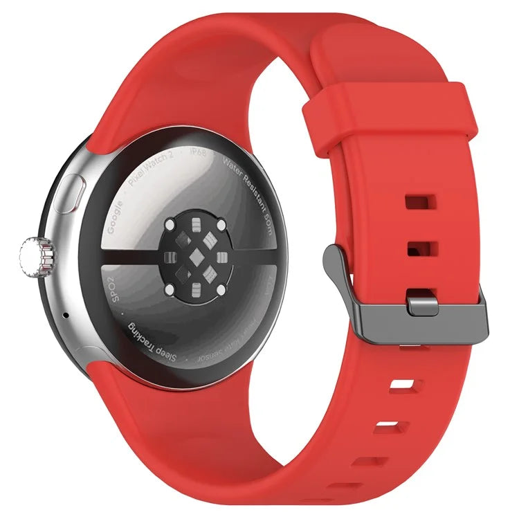 For Google Pixel Watch 3 45mm Silicone Watch Band Replacement Strap with Metal Connector