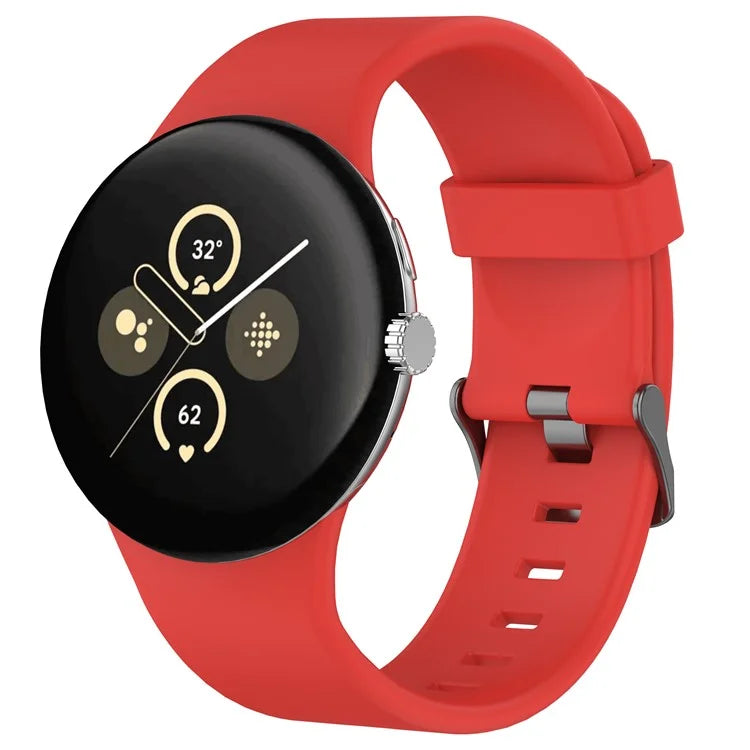 For Google Pixel Watch 3 45mm Silicone Watch Band Replacement Strap with Metal Connector