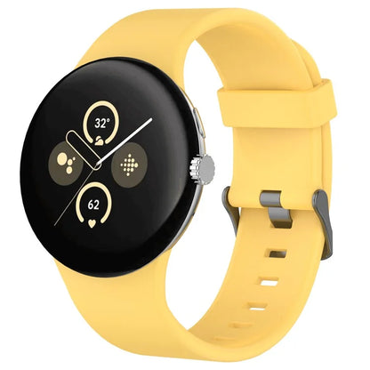 For Google Pixel Watch 3 45mm Silicone Watch Band Replacement Strap with Metal Connector