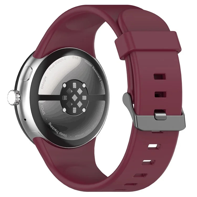 For Google Pixel Watch 3 45mm Silicone Watch Band Replacement Strap with Metal Connector