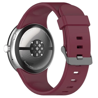 For Google Pixel Watch 3 45mm Silicone Watch Band Replacement Strap with Metal Connector