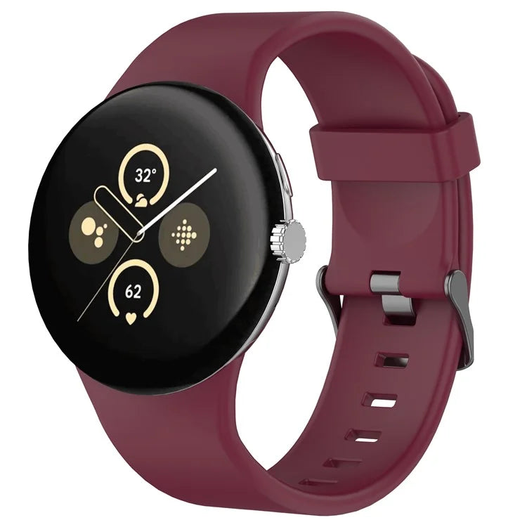 For Google Pixel Watch 3 45mm Silicone Watch Band Replacement Strap with Metal Connector