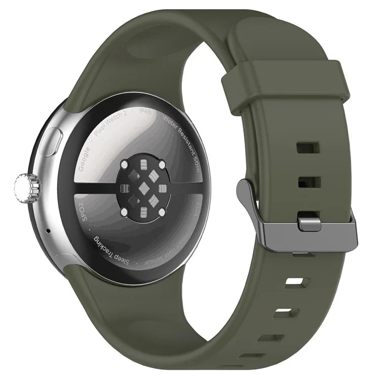 For Google Pixel Watch 3 45mm Silicone Watch Band Replacement Strap with Metal Connector