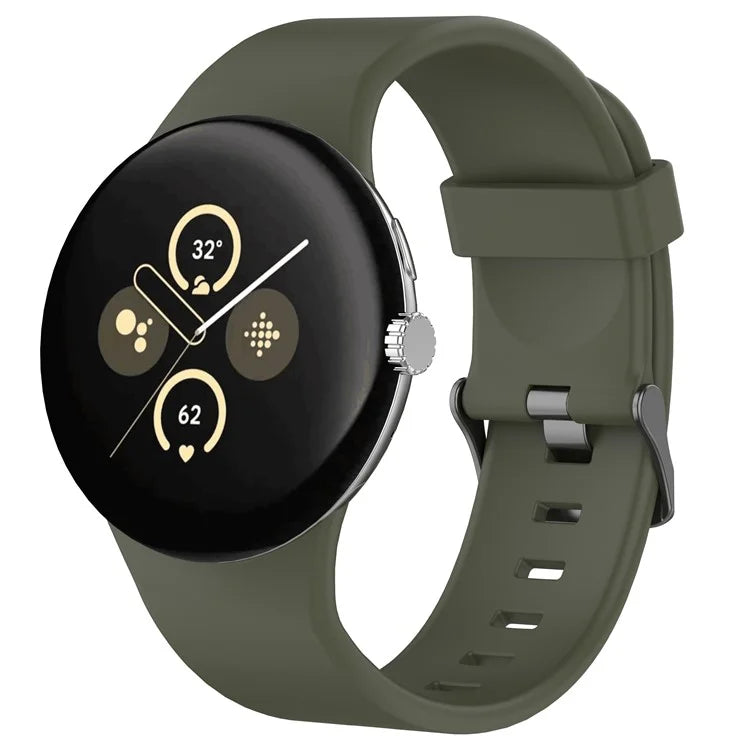 For Google Pixel Watch 3 45mm Silicone Watch Band Replacement Strap with Metal Connector