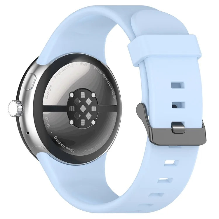 For Google Pixel Watch 3 45mm Silicone Watch Band Replacement Strap with Metal Connector