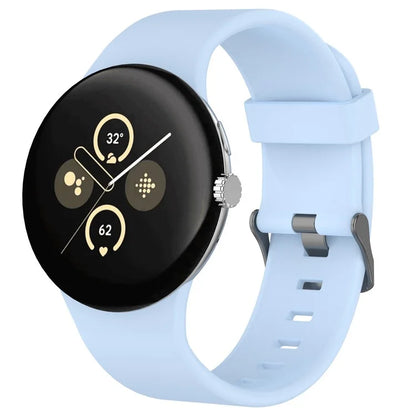 For Google Pixel Watch 3 45mm Silicone Watch Band Replacement Strap with Metal Connector