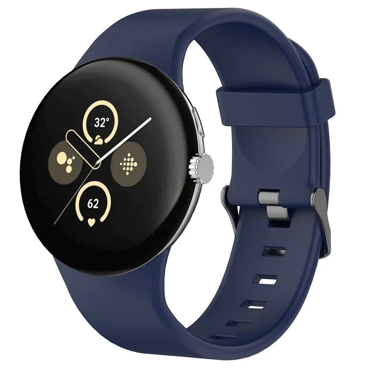 For Google Pixel Watch 3 45mm Silicone Watch Band Replacement Strap with Metal Connector