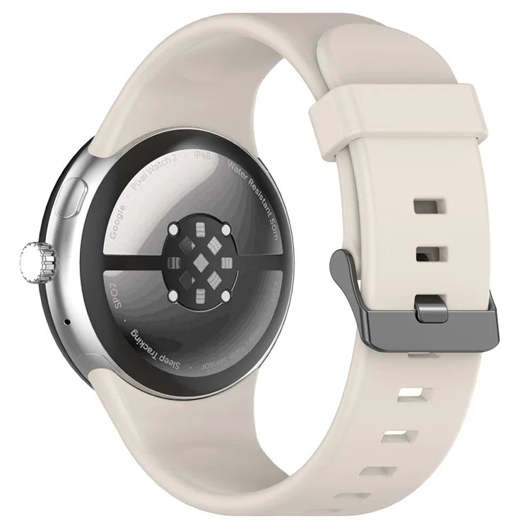 For Google Pixel Watch 3 45mm Silicone Watch Band Replacement Strap with Metal Connector