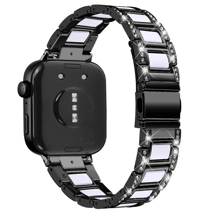 For Huawei Watch Fit 3 Metal Alloy Watch Band Rhinestones Resin Wristband Bracelet