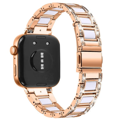 For Huawei Watch Fit 3 Metal Alloy Watch Band Rhinestones Resin Wristband Bracelet