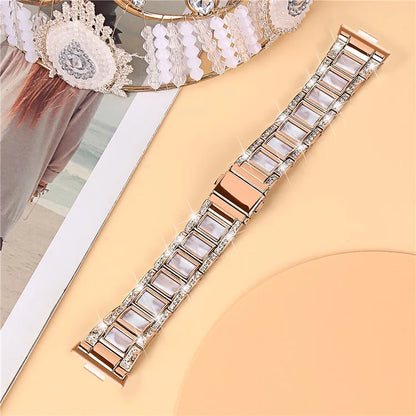 For Huawei Watch Fit 3 Metal Alloy Watch Band Rhinestones Resin Wristband Bracelet